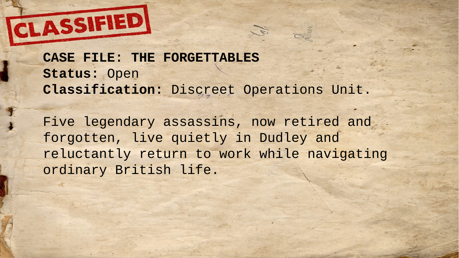 The Forgettables television series pitch image